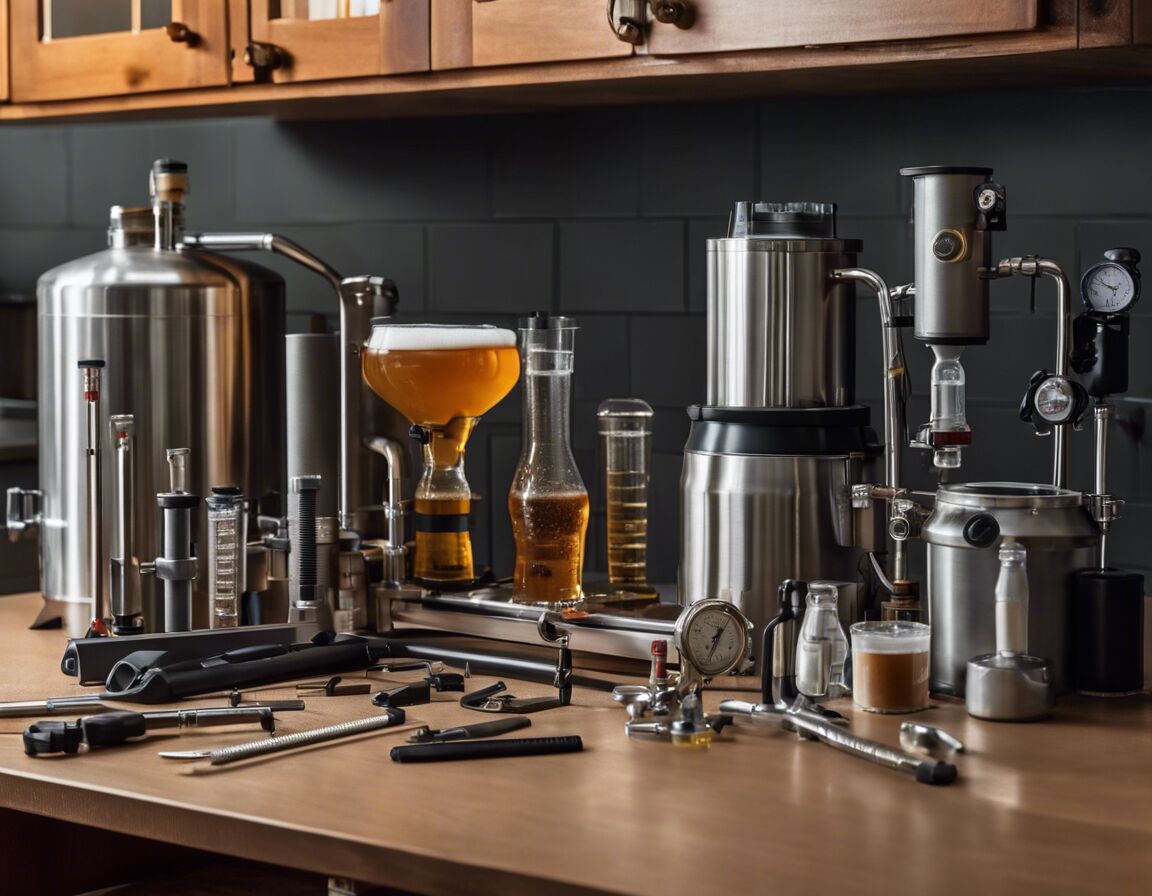 Array of home brewing accessories